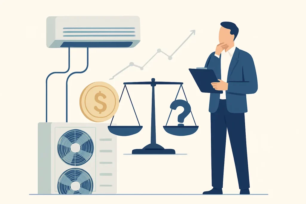 כמה עולה מערכת vrf אילוסטרציה של אדם שמחשב עלויות